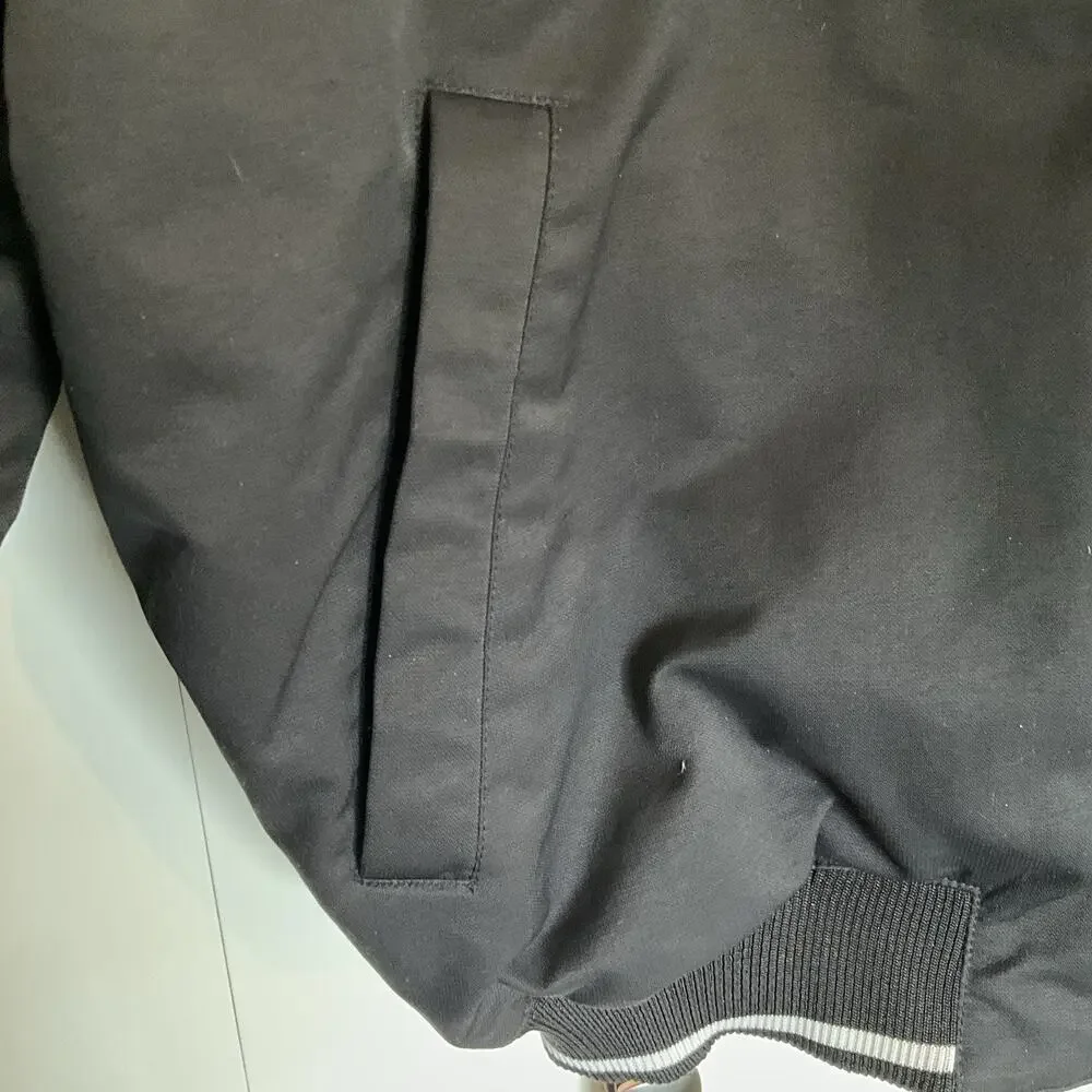 Vintage Russell Athletic Chargers Nylon Dugout Black Bomber Jacket Size Large